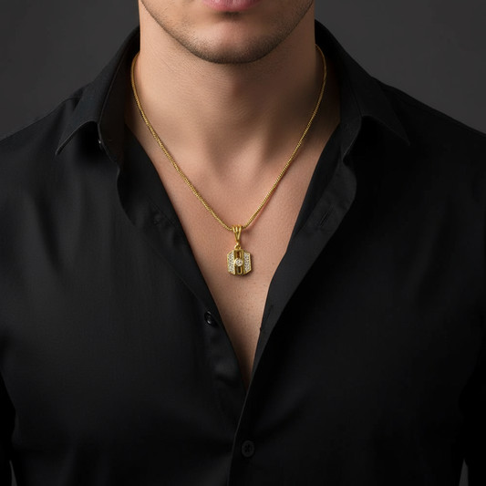Froro Men’s Smart Style Gold Chain Pendant (Chain-24 Inch)