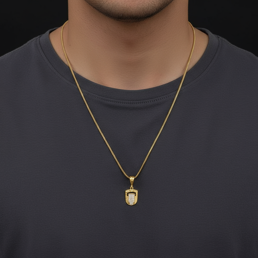 Dope Men’s Unique Style Gold Chain Pendant (Chain-24 Inch)