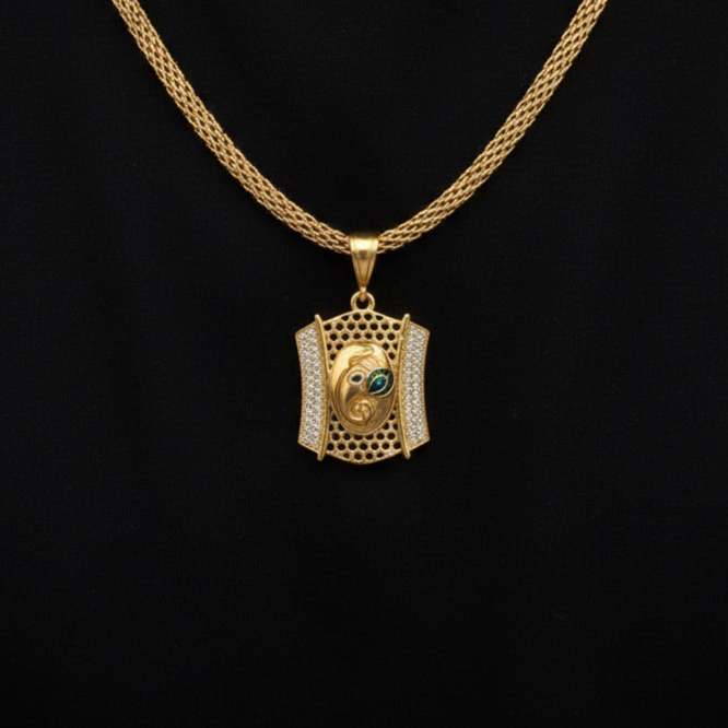 The Vinayak Premium Gold Plated Chain Pendant (Chain-22 Inch)
