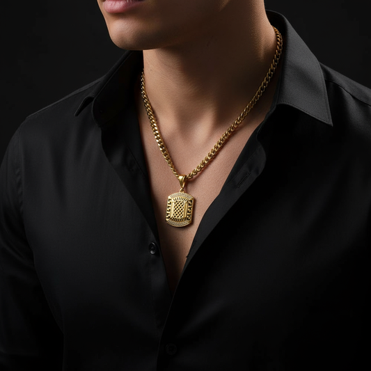 Unisex Men’s Designer Gold Chain Pendant (Chain-24 Inch)