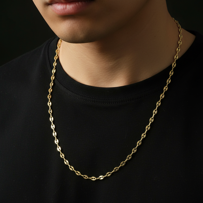 Oval Link Men's Golden Chain