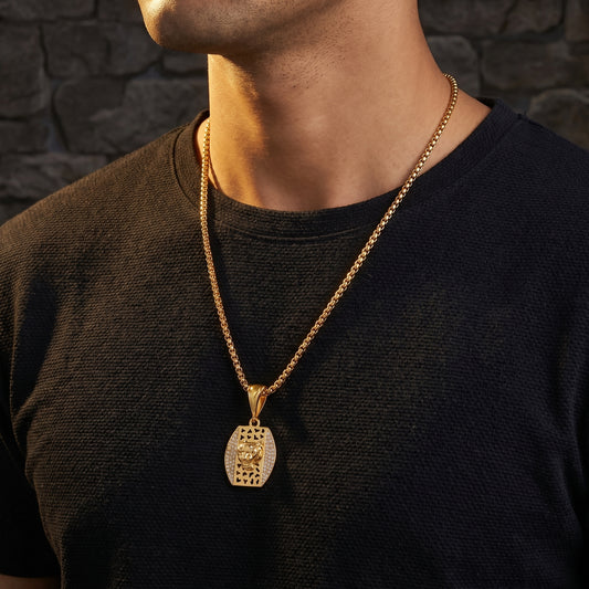Leopard Dimond Pendant With Gold Chain