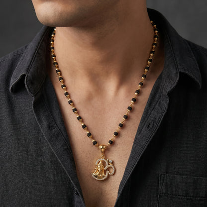 Shivom Dimond Pendant With Rudraksha Mala