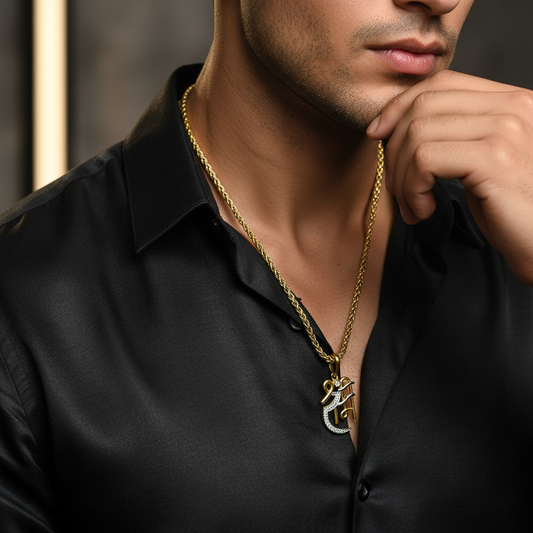 Shree Ram Men’s Attractive Trend Gold Chain Pendant (Chain-22 Inch)