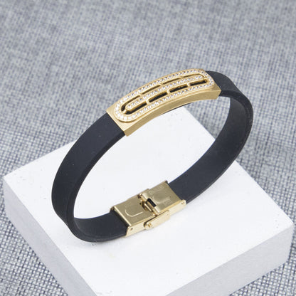 Optic Dimond Gold Plated Silicone Bracelet